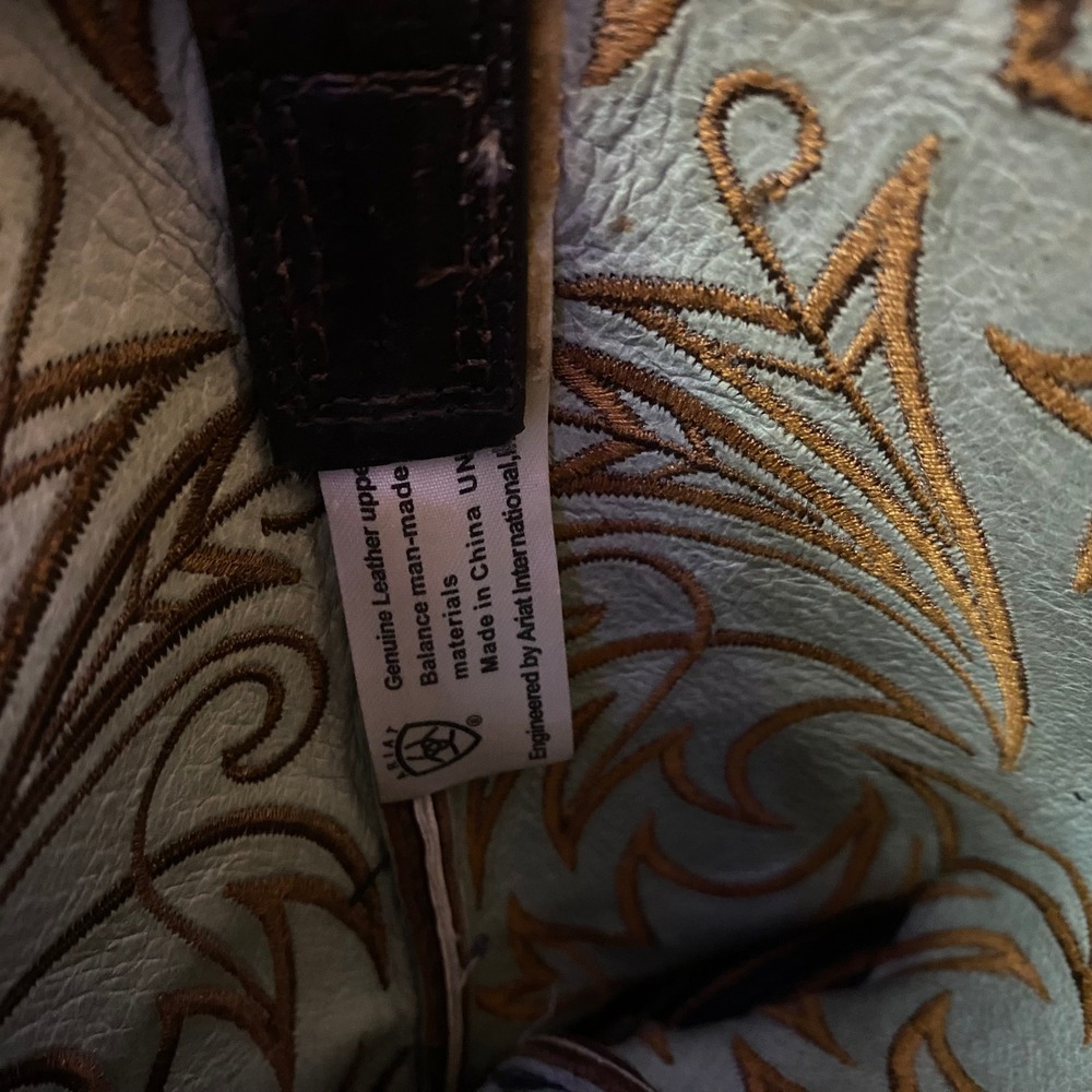 Ariat Heritage Western Boots Women 5.5B Brown Leather Embroidered used worn - Picture 6 of 7